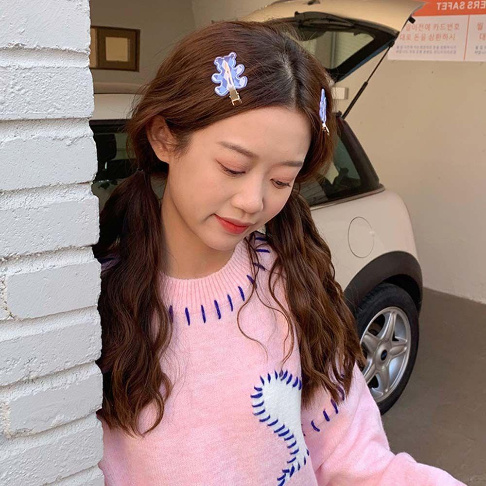 Kẹp Tóc Hình Thỏ / Gấu Kẻ Sọc Caro Không Đường May VANES1 Cho Nữ