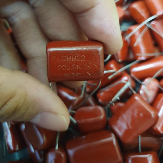 Tụ đỏ 225-400 vôn giá bán 10 con - Điện Tử Duy Anh