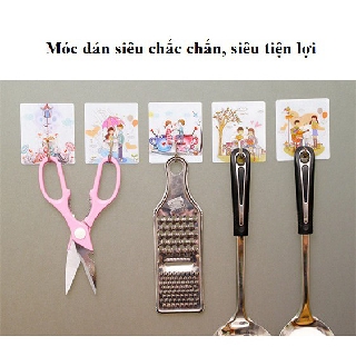 Combo Móc dán tường 🎁FREESHIP🎁 móc dán tường chịu lực in hình 3d