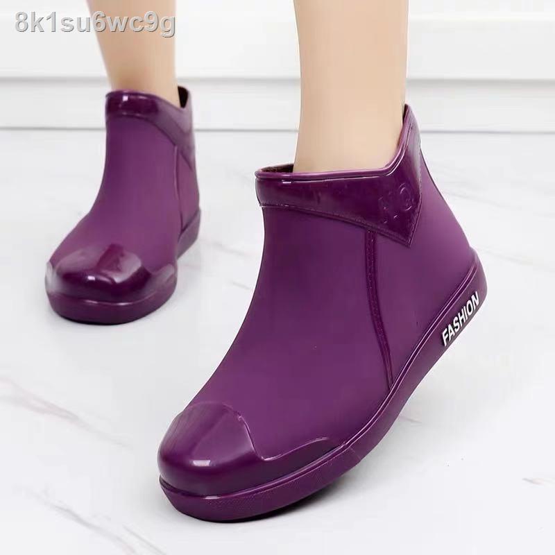 ₪∏✉Giày đi mưa của phụ nữ bốn mùa xu hướng thời trang ống ngắn người lớn giày nước chống trượt nhà