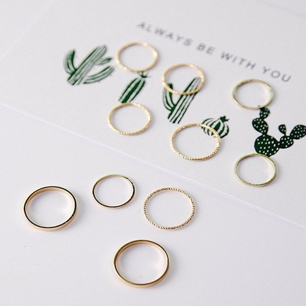 Set 10 Nhẫn Đeo Khớp Ngón Trỏ Thời Trang Hàn Quốc Cho Nữ