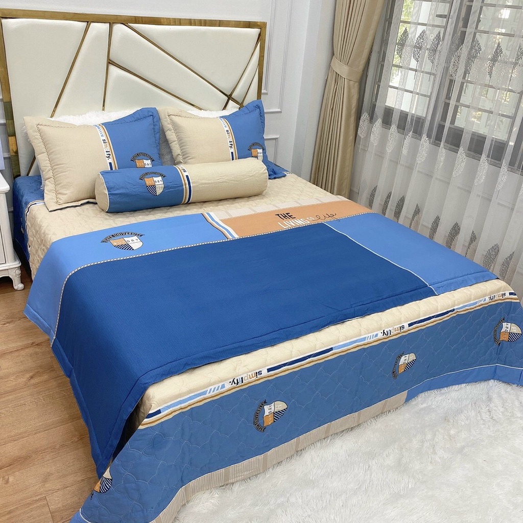 Bộ Chăn Ga Gối Phủ Trần Bông Cotton Living Mẫu Hot Nhất 2023