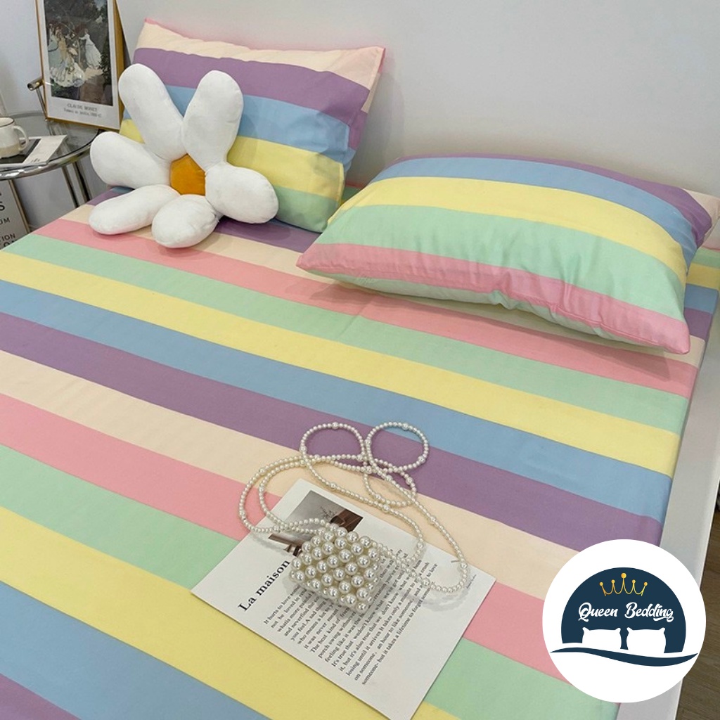 Set Bộ Ga Gối Trải Giường 3 Món Chất Vải Cotton Poly Nhập Khẩu Dày Dặn Nhiều Họa Tiết Dễ Thương