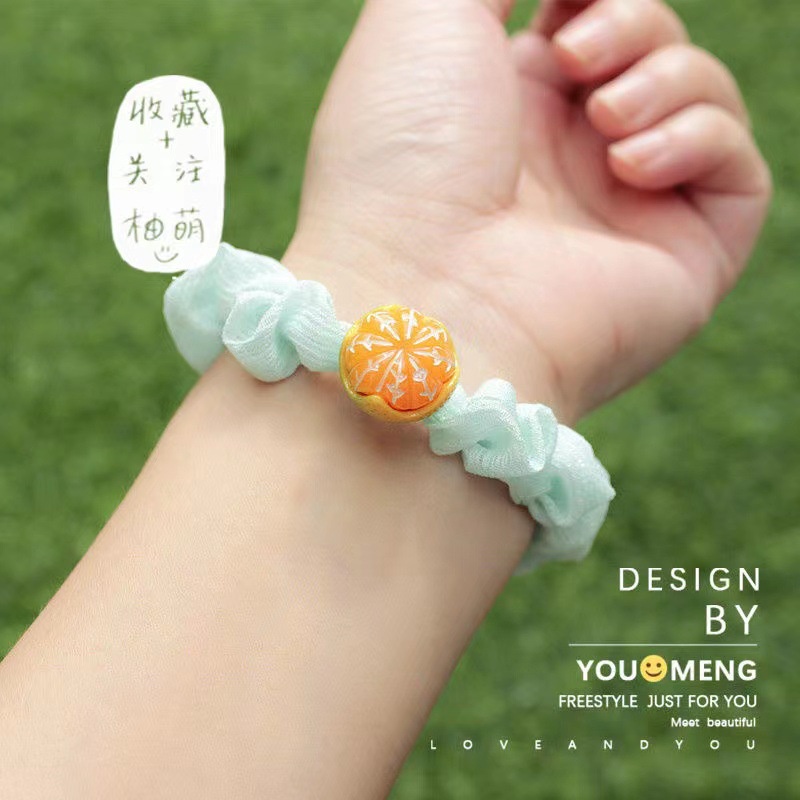 Dây Buộc Tóc Cao Su 2022 Màu Cam Thiết Kế Đơn Giản Thời Trang