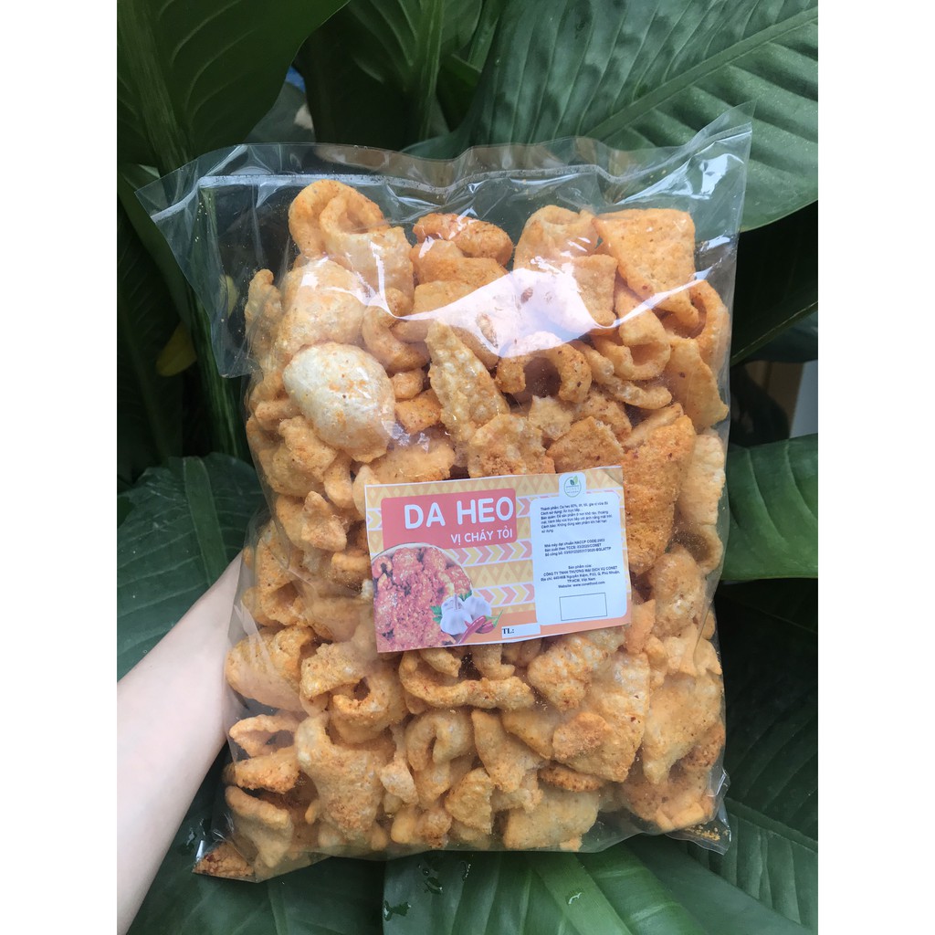 bán sỉ: gói  500gr da heo muối tỏi tại tphcm