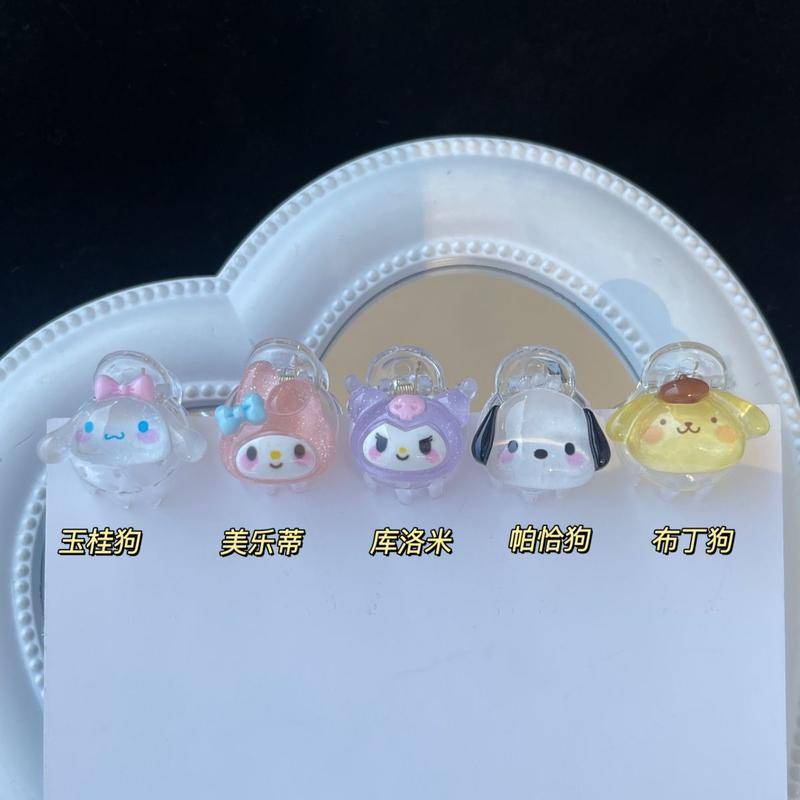 SANRIO Kẹp Tóc Đuôi Ngựa Cỡ Nhỏ Họa Tiết Hoạt Hình Kuromi Kuromi Kiểu Nhật Bản Dễ Thương