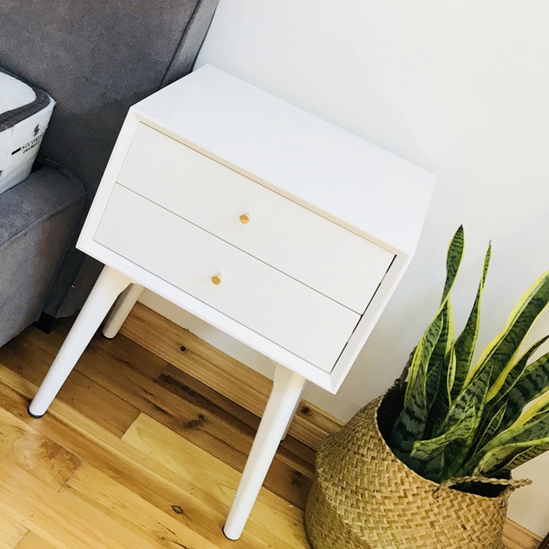 Tủ để đầu giường nhỏ gọn sang trọng màu trắng thương hiệu MW FURNITURE - Nội thất căn hộ