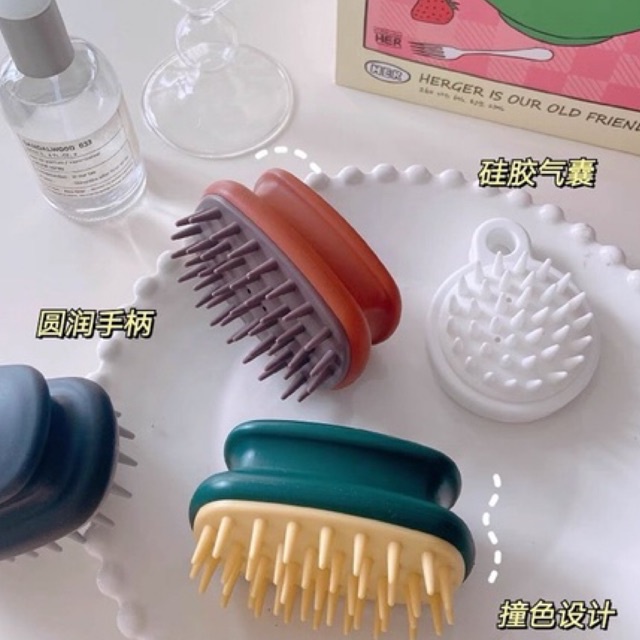 Lược Gội Đầu Massage Mát Xa Silicon Giảm Gàu Hạn Chế Rụng Tóc Thư Giãn Đầu Óc Cao Cấp