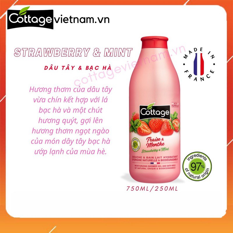 [CHÍNH HÃNG 100%] Sữa tắm dưỡng thể Cottage 750ml_Mùi hương đa dạng_ Nhiều sự lựa chọn phù hợp với từng cá tính