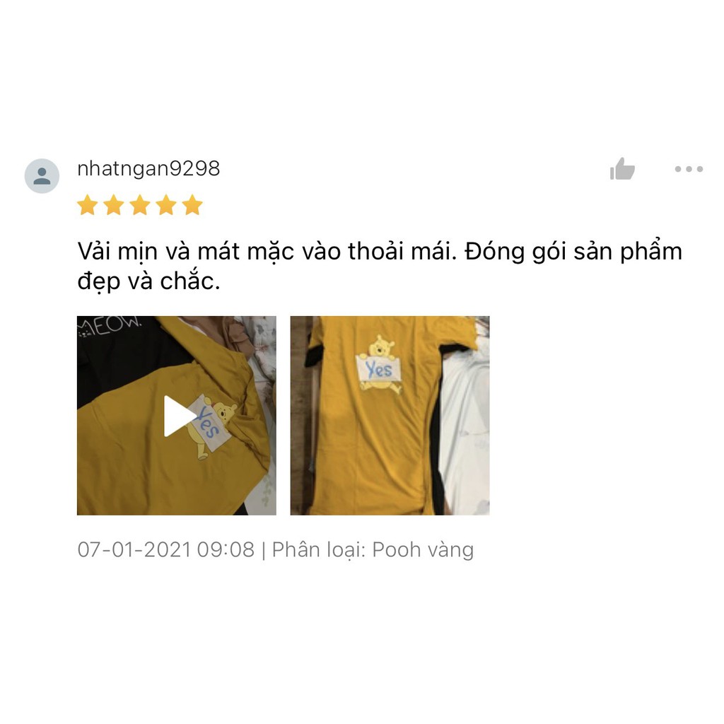 Váy Xuông Bigsize Đầm Dáng Suông In Gấu Pooh YoYo Màu Cam Form Từ 50-75kg