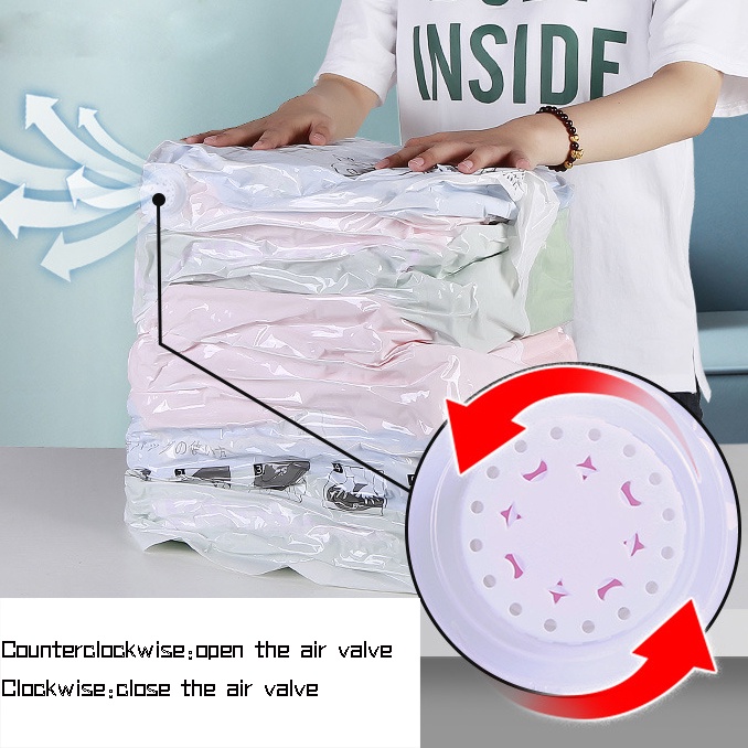 Túi Hút Chân Không Đựng Quần Áo / Chăn Mền Cỡ Lớn Tiện Dụng Cho Gia Đình