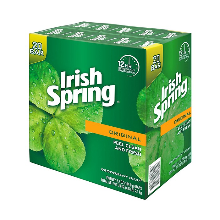 1 cục xà bông diệt khuẩn Irish Spring Deodorant Soap Original 104.8g