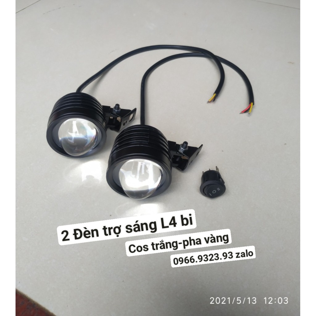 ĐÈN TRỢ SÁNG L4 BI CẦU COS TRẮNG PHA VÀNG