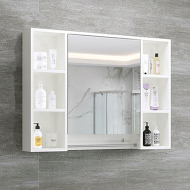 Tủ gương phòng tắm bằng gỗ nguyên khối kiểu Bắc Âu mới đựng đồ trong với kệ trang điểm nhà vệ sinh treo tường