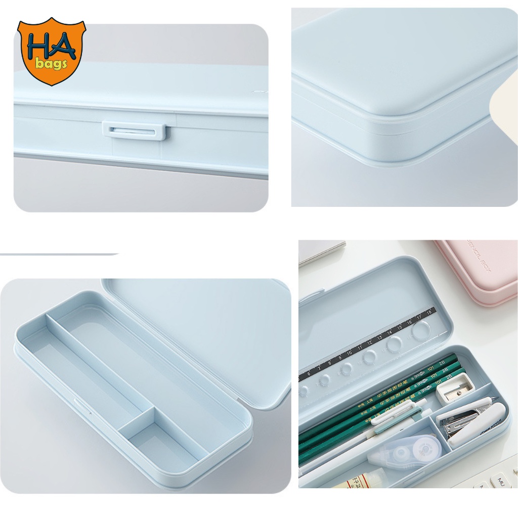Hộp bút chữ nhật kt 21x9x3cm hộp đựng bút học sinh nhiều ngăn, đồ dùng học tập HB1004