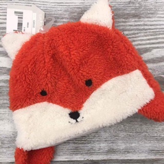 Mũ nỉ bông fox mùa lạnh cho bé (0-1-2 tuổi)