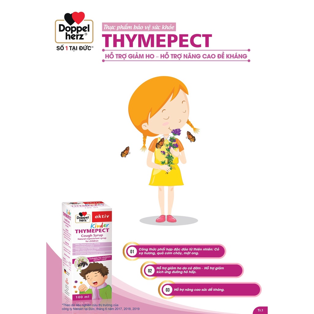 Siro Ho cho bé Doppelherz Aktiv Kinder Thymepect Cough Syrup (Chai 100ml)