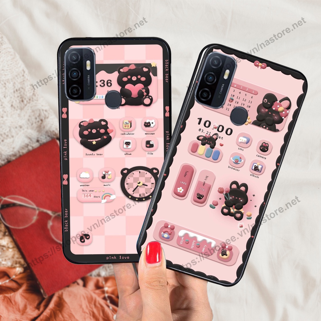 Ốp lưng Oppo A53 gấu, đồng hồ dễ thương cute giá rẻ