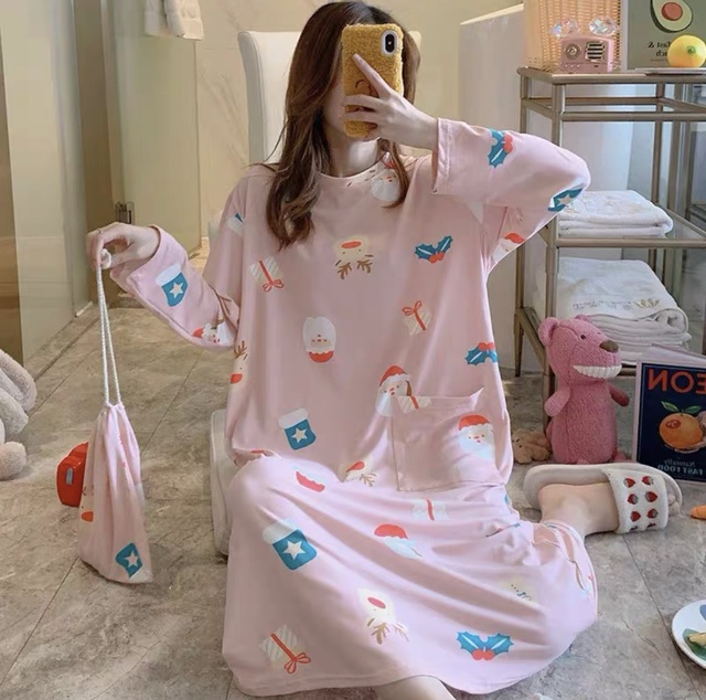 Váy ngủ dài tay (note màu vs size) | BigBuy360 - bigbuy360.vn