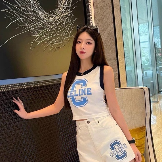 áo ba lỗ sát nách thun mềm in chữ C sang chảnh na