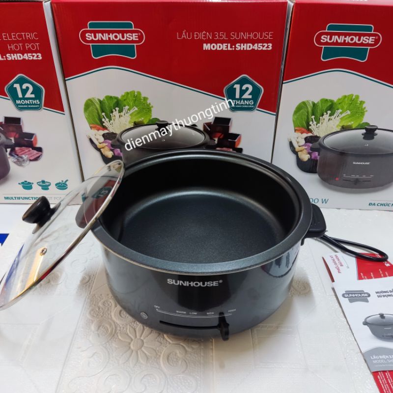 Nồi lẩu điện,nồi nấu đa năng SUNHOUSE SHD4523 3,5 lít hàng chính hãng