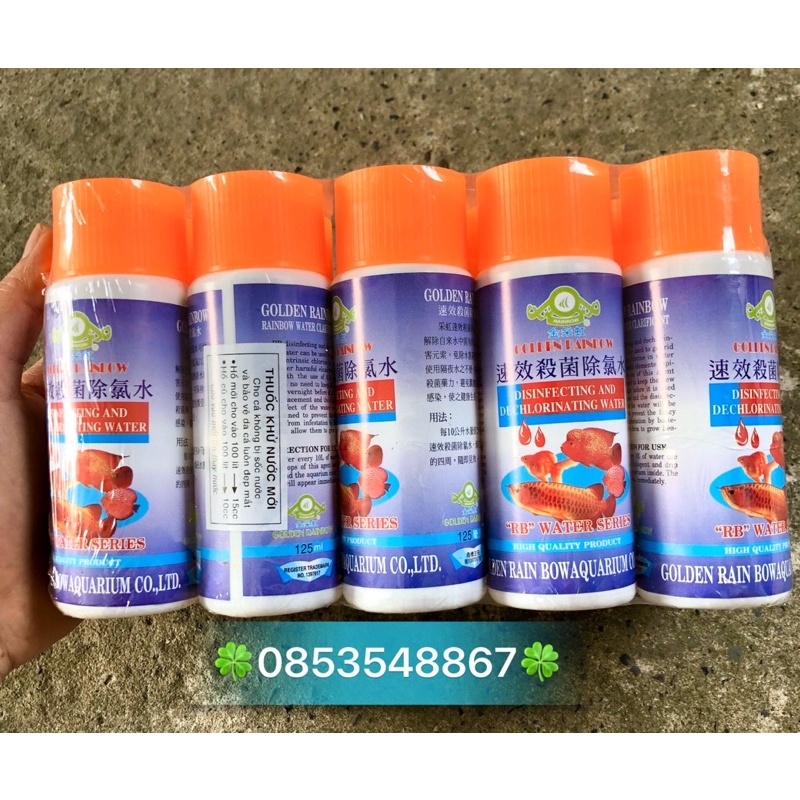 Dung Dịch Khử Nước (Khử Clo) Golden Rainbow 125Ml - Dung Dịch Thay Nước Mới, Khử Clo Cho Bể Cá