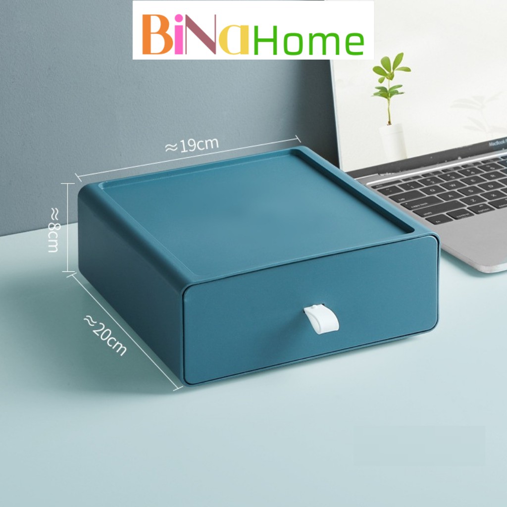 Hộp đựng để bàn màu Morandi, giá ngăn kéo nhiều tầng, kết hợp kệ đựng mỹ phẩm dung tích lớn phiên bản Hàn Quốc BINAHOME