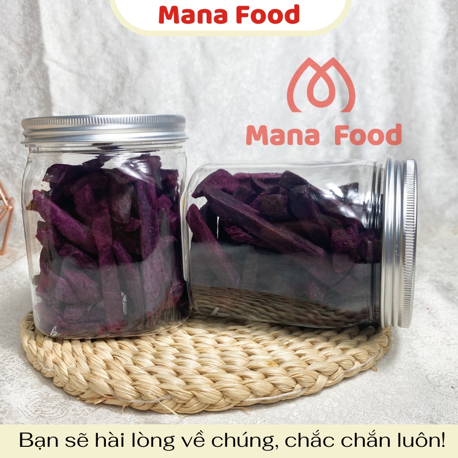 [Hũ vuông] 200G Khoai Lang Tím Sấy Giòn Mana Food | Sấy mộc - không đường - ATVSTP