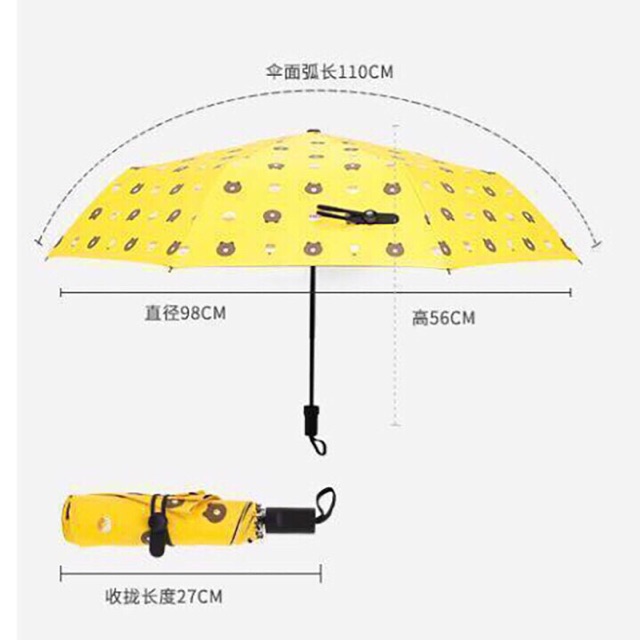 Ô - dù gấp gọn hình gấu BROWN