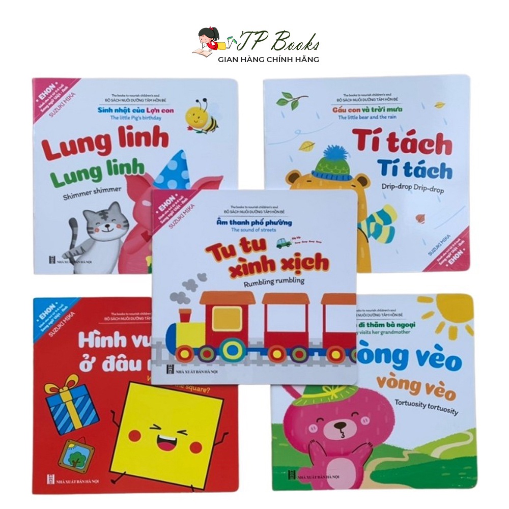 Sách Ehon Song Ngữ Anh Việt - Bộ 5 Cuốn Cho Trẻ Em Từ 0 - 6 Tuổi Có File Nghe - Nuôi Dưỡng Tâm Hồn Bé