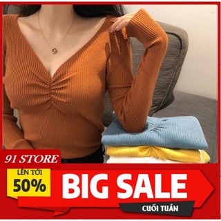 Áo len nữ cổ tim nhiều màu nhiều kiểu kèm ảnh thật