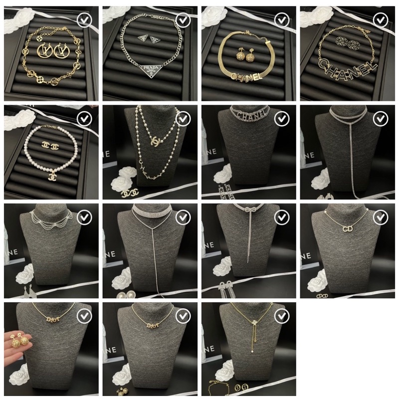 set vòng cổ khuyên tai cao cấp