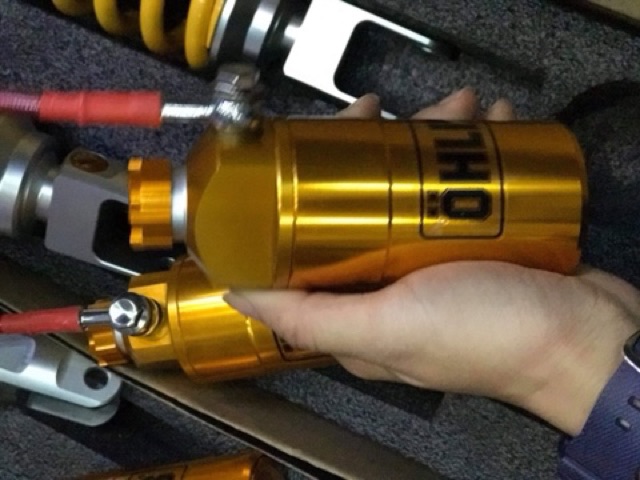 Phuộc ohlins TFX 150 , FZ150 gắn trực tiếp bình dầu rời núm bông vàng