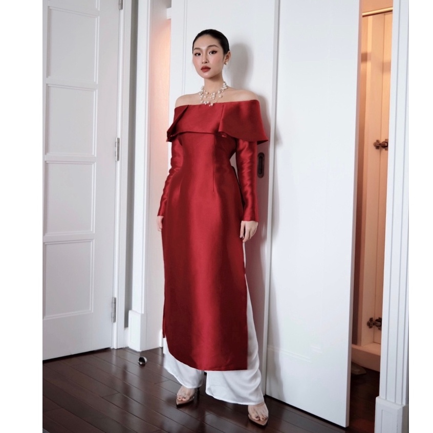 Áo dài Ngọc Nữ trễ vai HUONG BOUTIQUE HBAD38