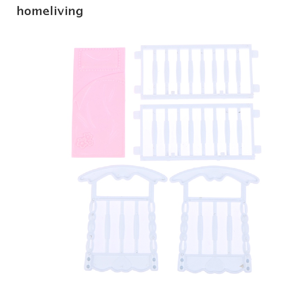 Nôi Em Bé Màu Trắng Hồng Nhạt Trang Trí Nhà Búp Bê