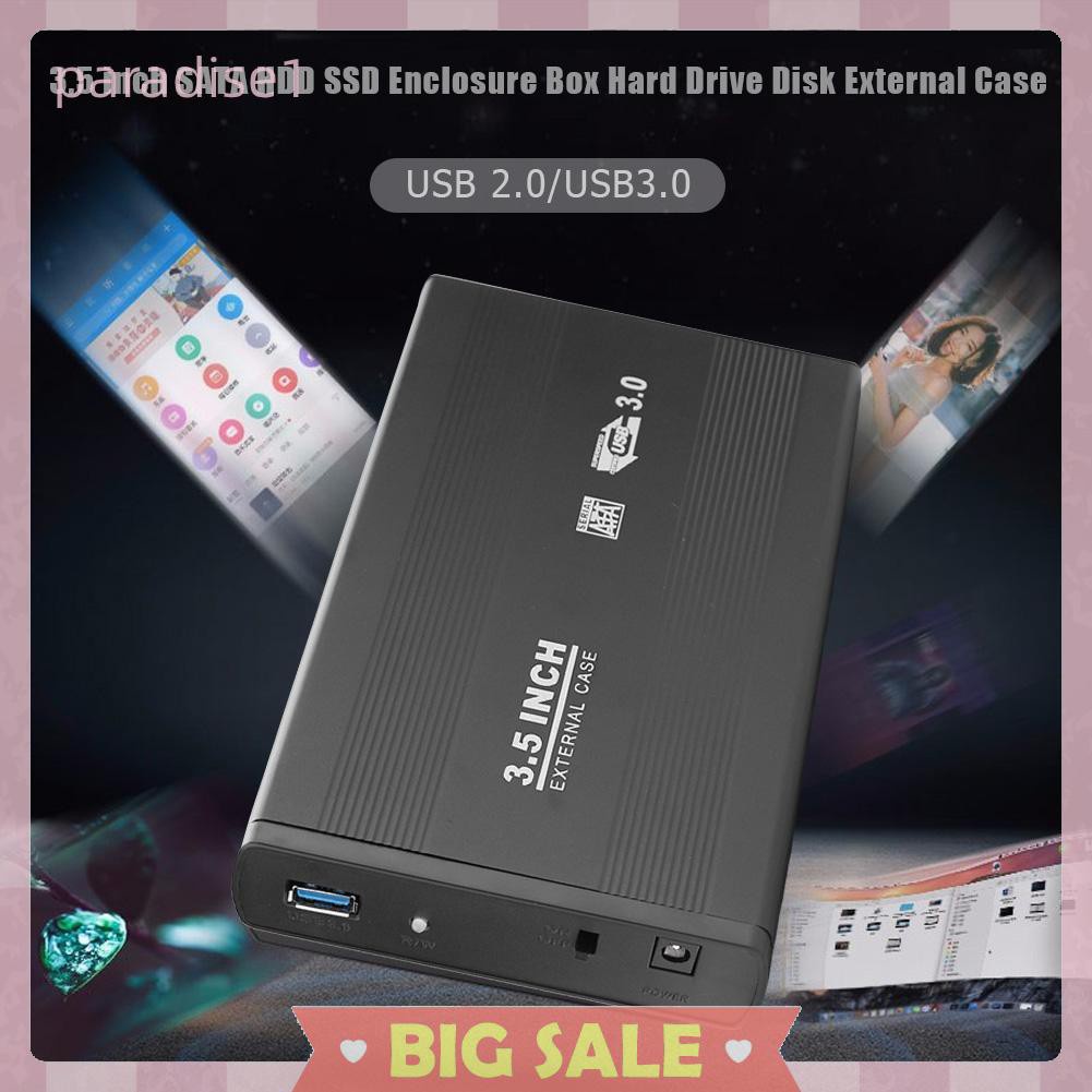 Hộp Đựng Ổ Cứng Ngoài 3.5 inch SATA HDD SSD USB3.0 / USB2.0 | BigBuy360 - bigbuy360.vn