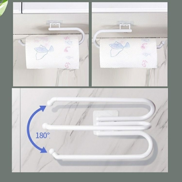 Móc treo khăn giấy cuộn, cuộn túi nilon tiện dụng cho nhà bếp Min House