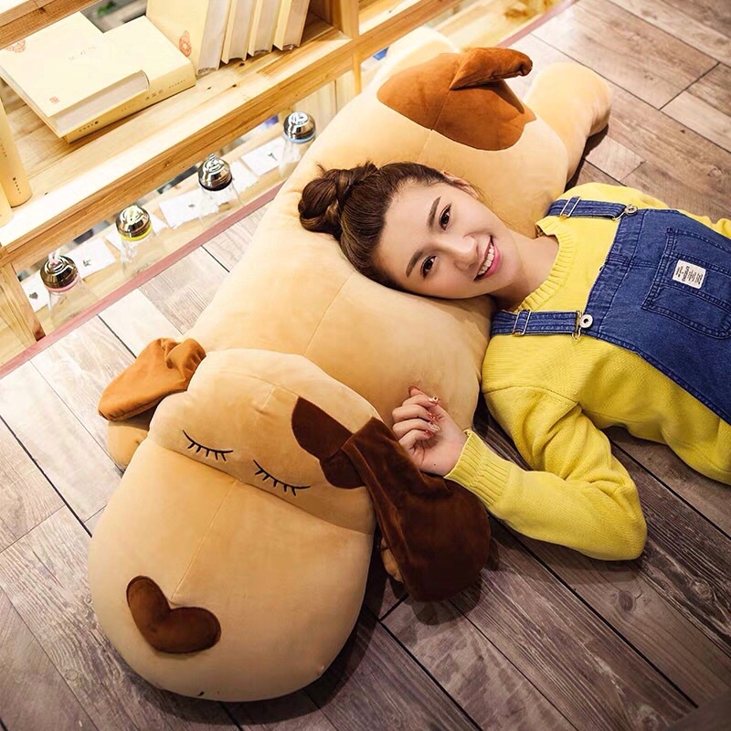 Gối ôm Gấu bông chó Husky, mũi trái tim chất liệu bông cao cấp đủ size 45cm, 55cm, 70cm, 90cm,-SANBEO.VN