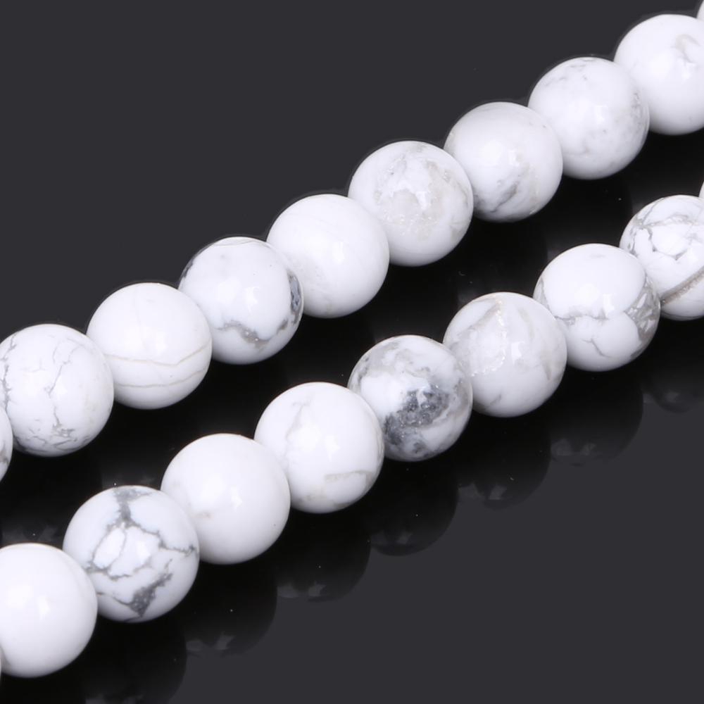 Chuỗi hạt ngọc lam trắng cỡ 4-10mm làm vòng tay thủ công DIY