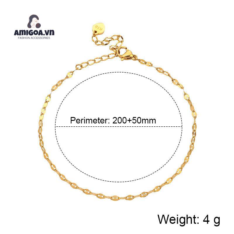 ✨✨Lắc Chân Bằng Thép Titan Mạ Vàng 18K Đơn Giản Không Phai Màu