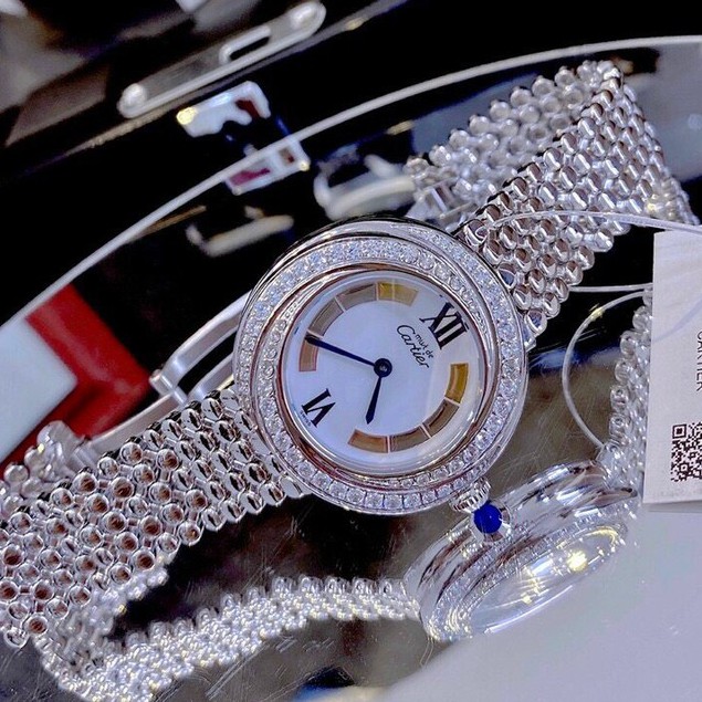 Đồng hồ nữ đẹp Đồng hồ Cartier đính đá đẳng cấp thời trang size 35mm