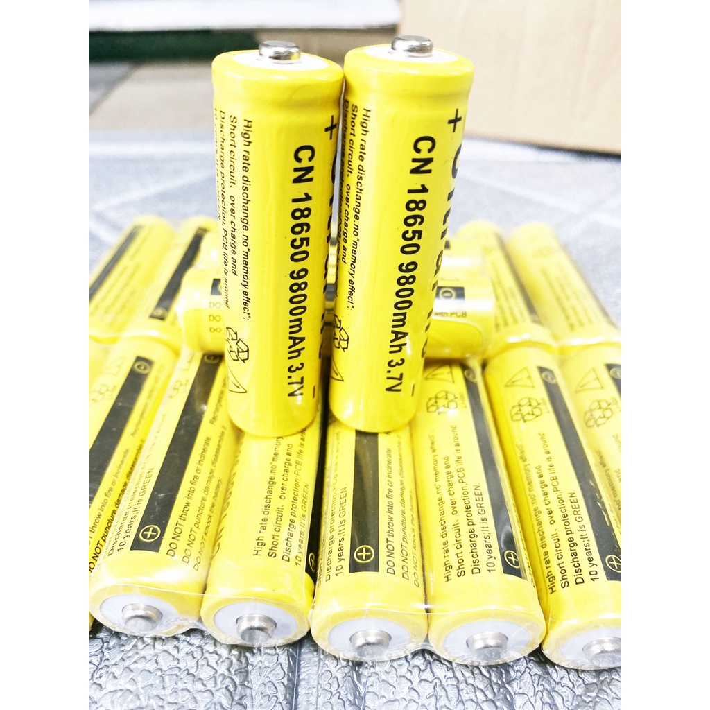 Combo 2 Viên Pin sạc 3.7V 18650 Dung Lượng Cao 9800mAh Cho Sạc Dự Phòng, Đèn Pin, Quạt Mini, Đồ Chơi