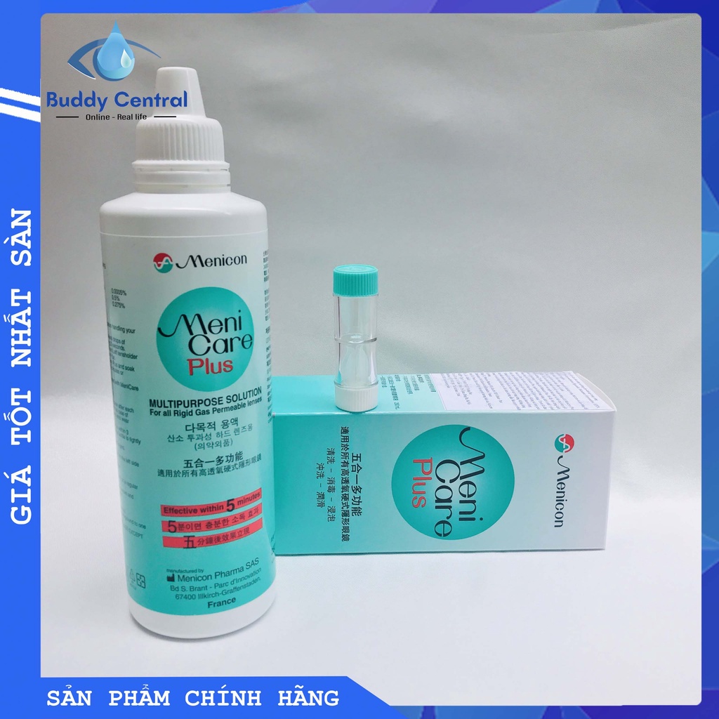 Combo 2 dung dịch ngâm rửa lens kính áp tròng MeniCare Plus 250ml