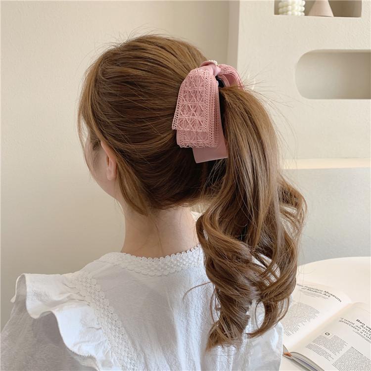 Kẹp tóc Nơ ren nữ tính dịu dàng thời trang Hàn Quốc Annie T7