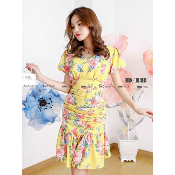 Đầm hoa vàng 680n