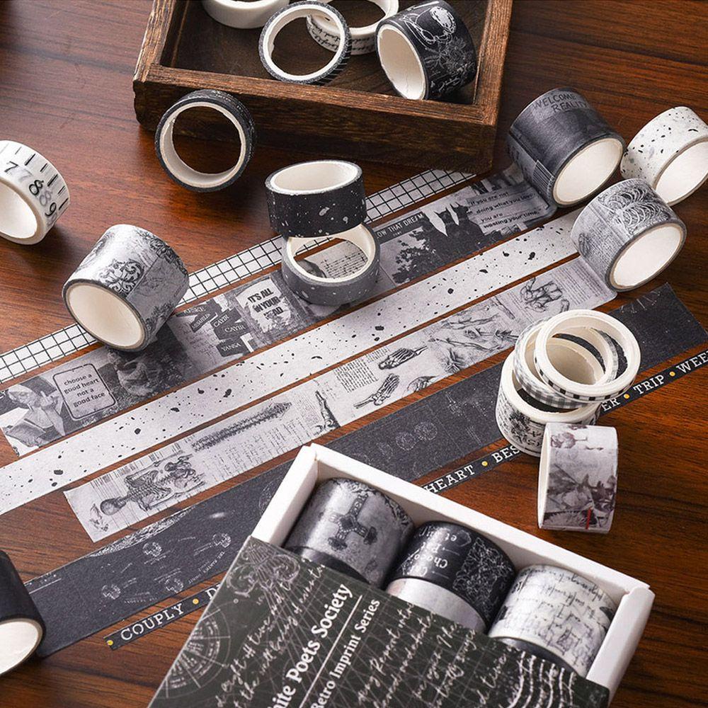CHOOKEY Set 20 Cuộn Băng Dính Washi In Họa Tiết Xinh Xắn Dùng Trang Trí Sổ Tay DIY