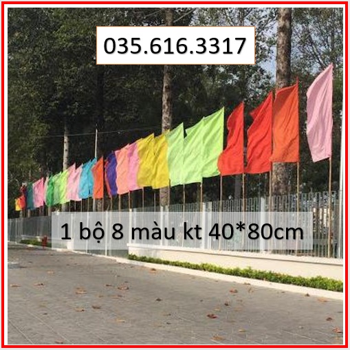sỉ bộ cờ phướn, cờ chuối có 8 lá 8 màu kích thước 40*80cm