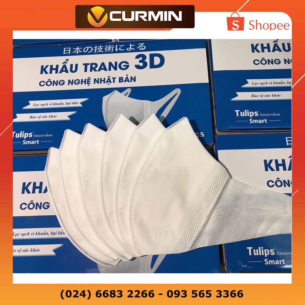 Khẩu Trang 3D tulip Công Nghệ Dập Nhật Bản Hộp 50 Cái