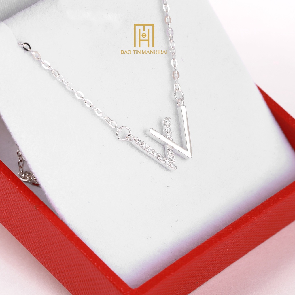 Dây chuyền Bạc ta hình chữ W phong cách Hàn Quốc DB06 Bảo Tín Mạnh Hải