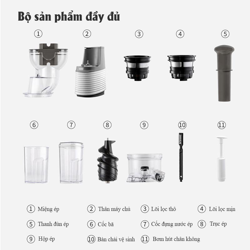 [Hỏa Tốc - HCM] Máy Ép Chậm Trái Cây/Rau Củ/Hoa Quả Xiaomi BUD Bản Pro 250W | Hàng Chính Hãng | BH 3 Tháng | LSB Store